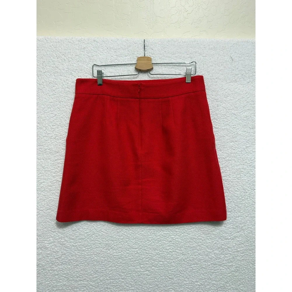 Ann Taylor Red Textured A‎ Line Mini Skirt Women's Size 12